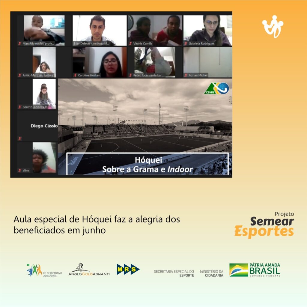 Instituto Mais Ação- Print da aula de Hóquei online