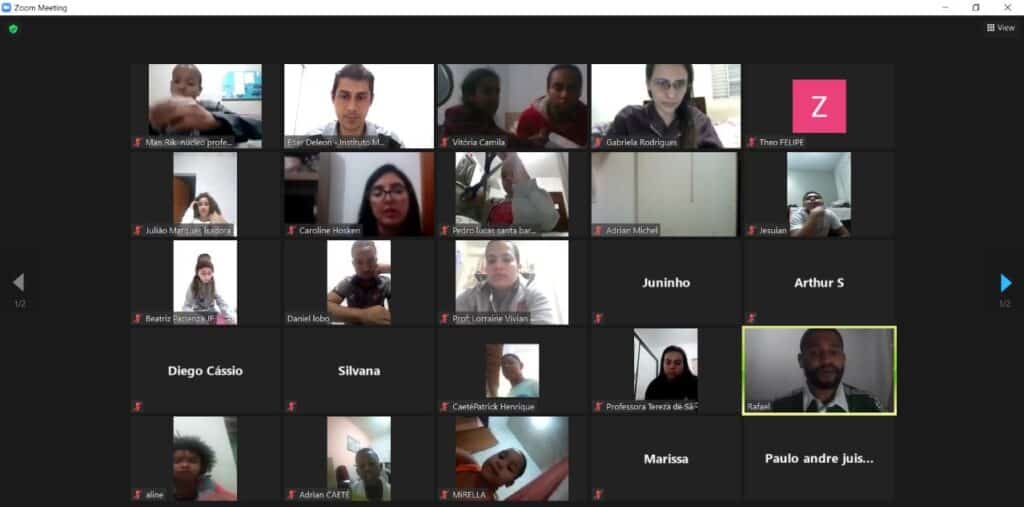 Instituto Mais Ação- Print da aula de Hóquei online