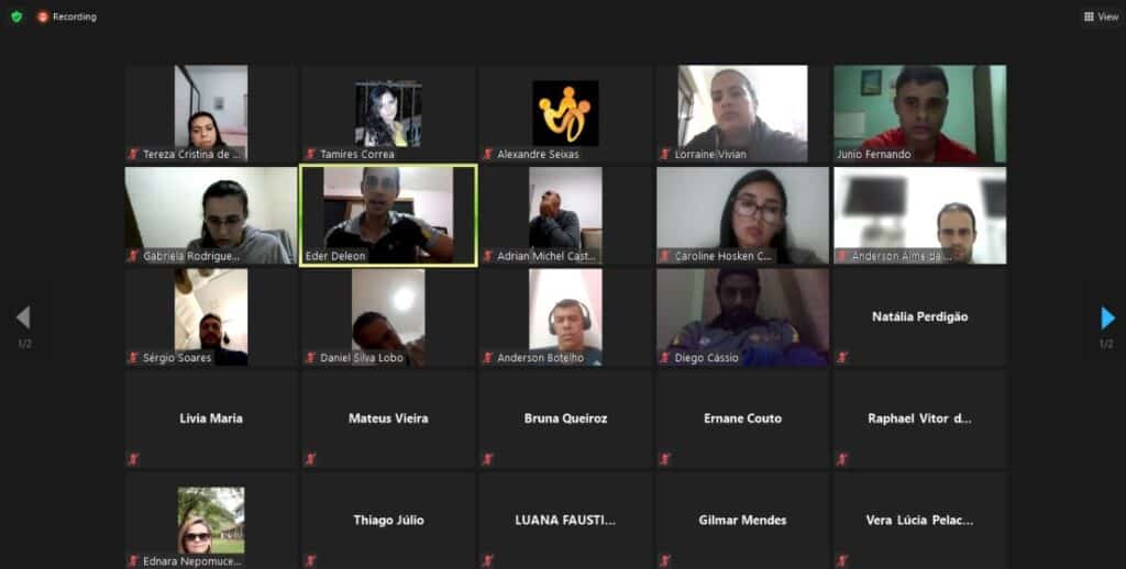 Instituto Mais Ação- Print das lives de Esporte de rendimento e preparação física