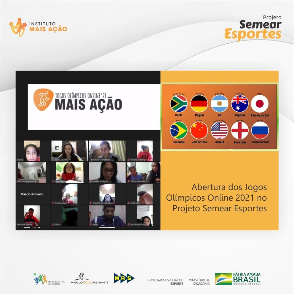 Instituto Mais Ação- Post do Instagram dos Jogos Olímpicos Online 2021