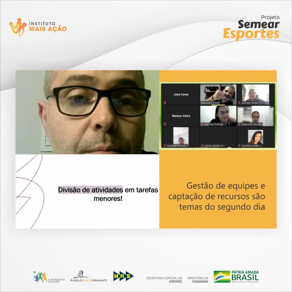 Instituto Mais Ação- post do Instagram das lives gestão de equipes e captação de recursos