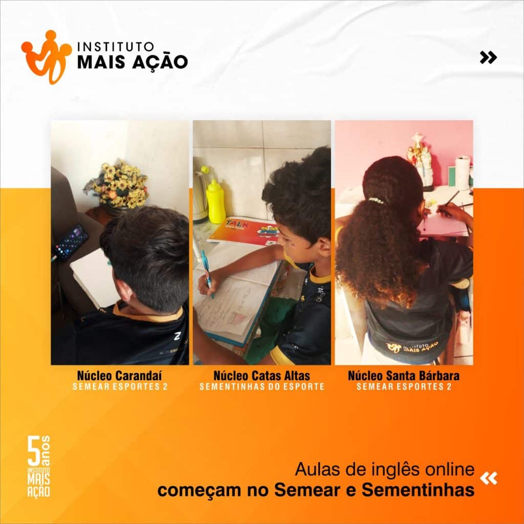 Instituto Mais Ação - Aulas de inglês - Post do Instagram